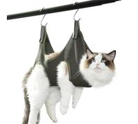 Qrity 1 Pieza Hamaca para Mascotas, Hamaca para Gatos y Perros con 2 Ganchos, Hamaca para el Cuidado de Mascotas para Perros Transpirable, Accesorios de Ducha y Baño, Verde -S