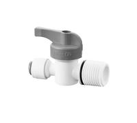 Qrity 1 Piezas 1/4" Válvula de Cierre en Línea, Válvula de Cierre Adaptador, 1/4" Rosca Macho a 1/4" Conectores Rápidos de Filtro de Agua