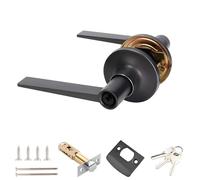 Qrity 1 Piezas Cerradura de puerta, Manija con Cerradura de Llave, Manillas Puerta Cerradura para Interior y Exterior, Picaporte de Entrada de 60/70mm, Negro