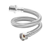 Qrity 1 Piezas Extensión de Conexión de Acero Inoxidable, G1/2" Hembra x G1/2" Macho Manguera Flexible de Agua, para Conectar un Grifo, 20 cm