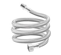 Qrity 1 Piezas Extensión de Conexión de Acero Inoxidable, G1/2" Hembra x G1/2" Macho Manguera Flexible de Agua, para Conectar un Grifo, 100 cm