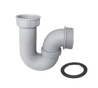 Qrity 1 Piezas Sifón en U para Fregadero, Roscado Interno de 45mm, Roscado Externo de 47mm, Tubo de Desagüe para Protección Contra Olores