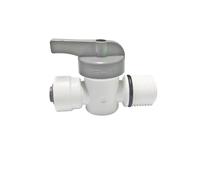 Qrity 1 Piezas Válvula de Cierre en Línea, Válvula de Cierre Adaptador, 1/2" Rosca Macho a 1/4" Conectores Rápidos de Filtro de Agua