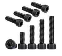 Qrity 10 Piezas Tornillos Cilíndricos con Hexágono Interior, M6 x 45 mm Cabeza Cilíndrica Con Hueco Hexagonal, Acero al Carbono Cabeza de ZóCalo Hexagonal, Rosca Completa