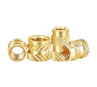 Qrity 100 Piezas Tuerca de Latón, Tuerca Moleteadas de Rosca, Tuercas Empotradas, Tuercas Roscadas de Latón, para Impresoras 3D, M3 x 6mm x 5mm