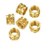 Qrity 100 Piezas Tuerca de Latón, Tuerca Moleteadas de Rosca, Tuercas Empotradas, Tuercas Roscadas de Latón, para Impresoras 3D, M4 x 8mm x 6mm