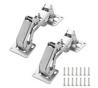 Qrity 2 Piezas 170° Kitchen de Bisagras para Armario o Puerta con 16 Tornillos - Herrajes para Muebles - No Requiere Ranura - Fácil de Instalar