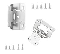 Qrity 2 Piezas Bisagra de Gabinete Semiocultas, Bisagras de Puerta de Gabinete de Cocina, Bisagras de Gabinete Armario para Puerta de Armario, Plata