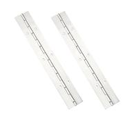 Qrity 2 Piezas Bisagras Piano, Bisagra Continua para Muebles, Bisagras de Armario, Bisagras de Piano de Acero Inoxidable, 400mm (16 Inch), Plata