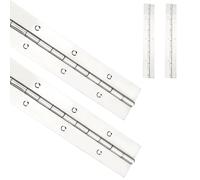 Qrity 2 Piezas Bisagras Piano, Bisagra Continua para Muebles, Bisagras de Armario, Bisagras de Piano de Acero Inoxidable, 300mm (12 Inch), Plata