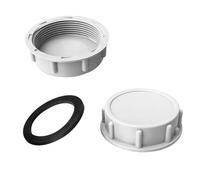 Qrity 2 Piezas de Fregadero de Cocina, Tapa Ciega para Tubería de Desagüe, Rosca Hembra, Tapa de Tubería de 54 mm, Gris