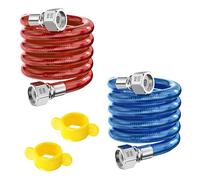 Qrity 2 Piezas Manguera Flexible de Acero Inoxidable 304, G1/2" Hembra Conector de Manguera, Manguera de Fuelle para Calentador de Agua, 40CM