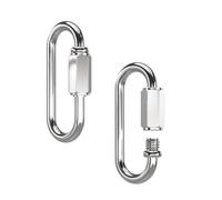 Qrity 2 Piezas Mosquetón de Rosca de Acero Inoxidable, M4 Conectores de Cadena Rápida, para Conectar Cuerdas Cadenas Jarcia
