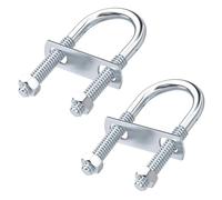 Qrity 2 Piezas Perno en U, M6x16x36mm Sujetadores Redondos en Forma de U de Acero al Carbono Chapado en Zinc con Tuercas y Arandelas