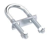 Qrity 2 Piezas Perno en U, M6x25x70mm Sujetadores Redondos en Forma de U de Acero al Carbono Chapado en Zinc con Tuercas y Arandelas