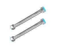Qrity 2 Piezas Tubos Corrugados de Acero Inoxidable, G1/2" x G1/2" Tuberías 10cm, Manguera de Suministro de Acero Inoxidable, Anti-Ráfagas para Cocina Baño Recambio Universal