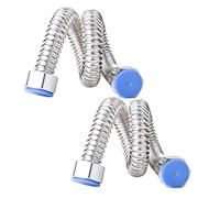 Qrity 2 Piezas Tubos Corrugados de Acero Inoxidable, G1/2" x G1/2" Tuberías 20cm, Manguera de Suministro de Acero Inoxidable, Anti-Ráfagas para Cocina Baño Recambio Universal