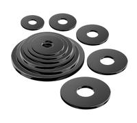 Qrity 20 Piezas Arandela Plana, M8mm x 20mm Arandelas de Sellado O Ring para Tornillos Tuercas y Varillas Roscadas, Negro