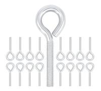 Qrity 20 Piezas Pernos de Ojo, M4 x 20 mm Perno de Anillo de Acero al Carbono, para Colgar, Fijar Cables y Mecánica, Plateado