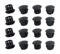 Qrity 20 Piezas Tapas de Plástico 10mm, Tapas para Agujeros, Tornillos Embellecedor Cubre, Negro, Tapones Ciegos, Tapones para Agujeros de Perforación para Muebles, Paredes, Armarios