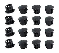 Qrity 20 Piezas Tapas de Plástico 12mm, Tapas para Agujeros, Tornillos Embellecedor Cubre, Negro, Tapones Ciegos, Tapones para Agujeros de Perforación para Muebles, Paredes, Armarios