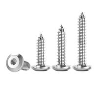 Qrity 20 Piezas Tornillos Autorroscantes de Cabeza Plana de Acero Inoxidable, Tornillos con Hexágono Interio, Tornillos Autorroscantes Hexagonales, M6x55mm