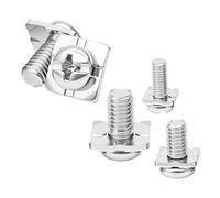 Qrity 20 Piezas Tornillos Pequeños de Cabeza Cruzada con Arandela Cuadrada, Tornillos de Acero Carbono de Cabeza Redonda M3 x 6 mm con Arandela de 7 mm