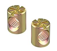 Qrity 20 Piezas Tuercas de Barril Ranuradas, Tuercas Cilíndricas Ranuradas, Barril Tuerca de Cruz para Muebles, Camas, Sillas de Cuna, M6 x 12mm