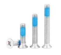 Qrity 20 Uds Cruzar Tornillos de Cabeza Avellanada, Tornillos Phillips Antideslizantes Pequeños con Recubrimiento Fijador de Roscas, M5x10mm
