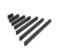 Qrity 2x Manillas Tiradores Manija de Armario Manija del Gabinete Distancia de Agujeros 256mm (Longitud total 266mm), Negro