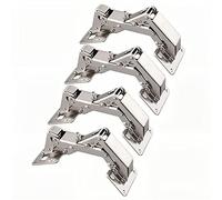 Qrity 4 Piezas 170° Kitchen de Bisagras para Armario o Puerta + + 16 tornillos - bisagras de puerta de ángulo grande - No requiere ranura - Fácil de instalar
