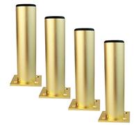Qrity 4 Piezas Patas de Muebles Armario de Aleación de Aluminio Patas de Cocina Sofá Mesa de Metal 200mm,Oro