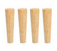 Qrity 4 Piezas Patas para Muebles Madera, Pies de Madera para Muebles con Placas de Montaje y Tornillos, 25CM