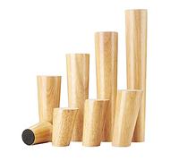 Qrity 4 Piezas Patas para Muebles Madera, Pies de Madera para Muebles con Placas de Montaje y Tornillos, 10CM