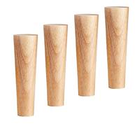 Qrity 4 Piezas Patas para Muebles Madera, Pies de Madera para Muebles con Placas de Montaje y Tornillos, 20CM