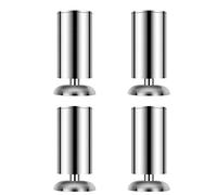 Qrity 4 Unidades Patas de Metal Muebles, 50 x 80mm Pies Redondo, Patas de Armario con Estera de Goma, para Mesas, Armarios, Sofás