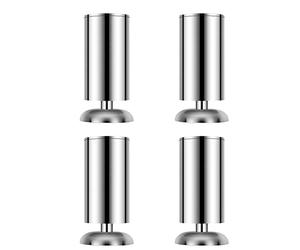 Qrity 4 Unidades Patas de Metal Muebles, 50 x 80mm Pies Redondo, Patas de Armario con Estera de Goma, para Mesas, Armarios, Sofás