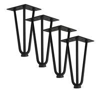 Qrity 4X Pies para Muebles de Metalizado, Patas para Mueble, 250mm con Tornillos de Montaje y Bases Protectoras Patas para Muebles Inoxidable Cocina Armario Patas somier