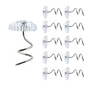 Qrity 50 Piezas Tapizadas Alfileres Giratorios Sábana Edredón Sofá Cojín Fijador de Clip, Cabezas Transparentes, Pasadores Giratorios en Espiral para Fundas de Sofá Cama