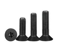 Qrity 50 Piezas Tornillos de Cabeza Avellanada, M4 x 8mm Torx Tornillos, Tornillos de Máquina, Tornillos Cabeza Plana Tornillo de Acero Al Carbono