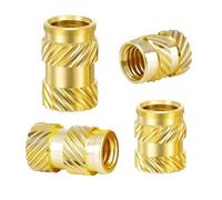 Qrity 50 Piezas Tuerca de Latón, Tuerca Moleteadas de Rosca, Tuercas Empotradas, Tuercas Roscadas de Latón, para Impresoras 3D, M6 x 12mm x 8mm