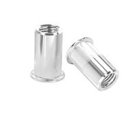 Qrity 50 Piezas Tuerca Remachable, Rosca de Cabeza Plana de Acero Inoxidable, Tuercas de Remache de Cabeza Plana, M3 Remaches Roscados