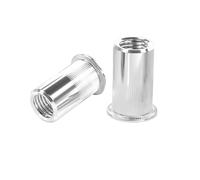 Qrity 50 Piezas Tuerca Remachable, Rosca de Cabeza Plana de Acero Inoxidable, Tuercas de Remache de Cabeza Plana, M6 Remaches Roscados