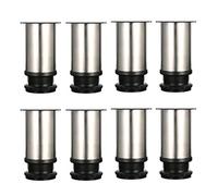 Qrity 8 Unidades Patas para Muebles Patas de Metal Muebles Regulables Armario de Cocina pies Redondo - Metal Cromado - Altura Ajustable (Total: 80-95mm)
