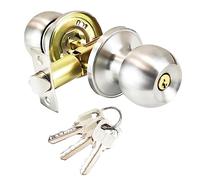 Qrity Acero Inoxidable Tirador de puerta Tirador de puerta Lock Lockset para entrada o Paso, Entrance, La Base de Cobre, Tamaño de Pestillo 60 / 70mm