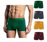 Qrity Calzoncillos Bóxer Hombre de 4 Unidades, Suave y Ajuste Cómodo, M