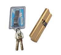 Qrity Cerradura de Cilindro Europeo de 80mm, Cilindro de Seguridad de Latón 40/40, Cerradura de Cilindro con 8 Llaves, Antigolpes, Antitaladro, Antiganzúas