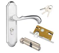 Qrity Cerradura de Manija de Puerta Antirrobo, Interior y Exterior, Palanca de Aleación de Zinc