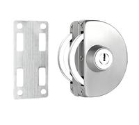 Qrity Cerradura de puerta de vidrio de acero inoxidable sin taladrar con 3 llaves de cobre, apto para puertas de vidrio de 10 a 12 mm de grosor