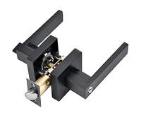 Qrity Cerradura de puerta Juego de Manillas para Puerta Pasillo de Privacidad con Llaves para Dormitorio, Baño, Guardarropa, Oficina, Tamaño de Cierre 60/70 mm, Cuadrado, Negro